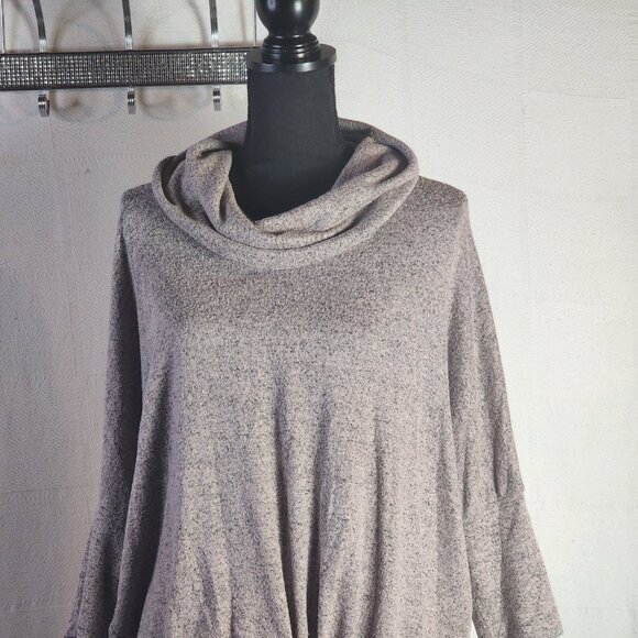 Green Envelope Los Angeles Pink Marled Drop Shoulder Cowl Rayon Poly Span Top L - Picture 4 of 16